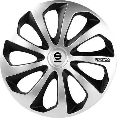 Immagine prodotto di Sparco set di 4 copriruota per auto da 13" pollici Sicily SPC1373SVBK argento nero
