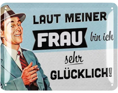Produktbild von LANOLU retro Blechschilder Sprüche lustig, witziges Geschenk für Mann, vintage Metallschilder mit Sprüchen, Deko Küche 15x20cm