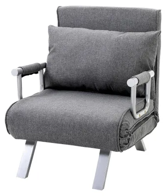Produktbild von 3-in-1 Schlafsessel Klappbar mit Bettfunktion und verstellbarer Rückenlehne, Gästebett in Leinenoptik, Relaxsessel für Wohnzimmer und Schlafzimmer 65 x 69 x 80 cm Hellgrau