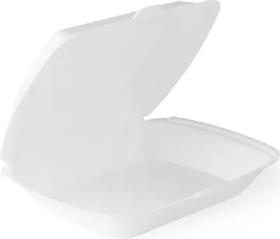 Produktbild von 200 Menüboxen / Lunchboxen HP4 Bagasse 245x210x72 mm weiß ungeteilt