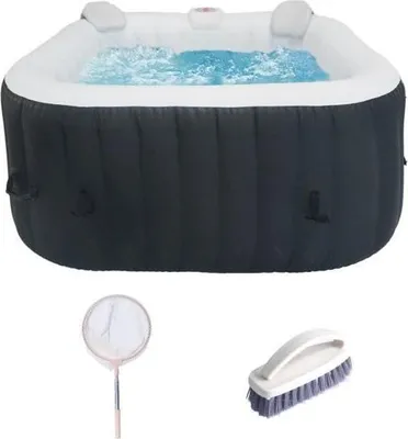 Immagine prodotto di Sunspa Vasca idromassaggio gonfiabile, 4 persone, 155 x 155 cm, 600 litri, 130 microgetti, set di accessori incluso