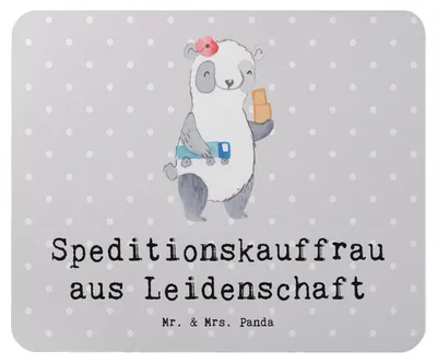 Produktbild von Mr. & Mrs. Panda Mousepad Speditionskauffrau Leidenschaft - Grau Pastell - Geschenk, Mauspad, laptop, Mouse Pad, pc, mousematte