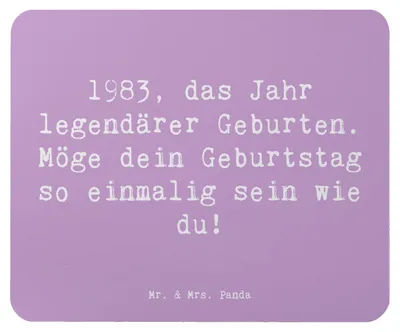Produktbild von Mr. & Mrs. Panda Mouse Pad Spruch 1983 Geburtstag - Lavendeltraum - Geschenk, pc mausunterlage, Jahr, mausteppich, Mousepad, Geburtstagsjahr, Geburtstagsgeschenk, geboren