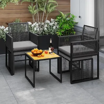 Produktbild von 5-teiliges Gartenmöbel-Set – Lounge-Set – Bistrogruppe – Gartenmöbel – Terrassenmöbel – Wetterbeständiges PE-Rattan