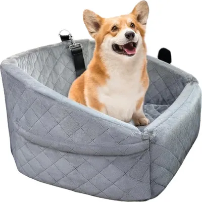 Zdjęcie produktu dla Fotel Transporter Samochodowy Dla Małych Psów 31X52X53Cm Szary
