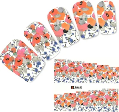 Produktbild von Tattoo Nail Blumen Blätter Aufkleber Nagel Sticker