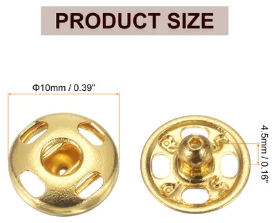 Produktbild von 24 Set Druckkn?pfe, 10mm Metall Kn?pfe, N?hbare Bastelkn?pfe Ersatz Knopf N?hkn?pfe fš¹r Jacke Kleidung Jeans Taschen Geldb?rse Schuhe DIY Dekoration Handwerk Zubeh?r (Gold)