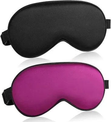 Produktbild von Schlafmaske für Seitenschläfer, verstellbar, 2er-Pack, schwarz/lila