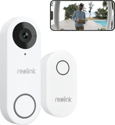Produktbild von Reolink Smart Home Türklingel Wifi Video doorbell 5MP, 2,4/5 GHz WiFi,Personenerkennung, mit Chime, Arbeitet mit Reolink NVRs, Außenbereich, Weiß