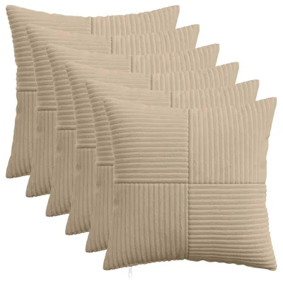 Produktbild von vidaXL Kissenbezug 6 pcs ALMELO Taupe 40 x 40 cm Cord