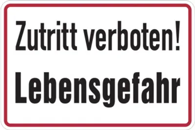 Produktbild von Dreifke® Hinweisschild, Zutritt verboten! Lebensgefahr | Alu geprägt | 300x20...