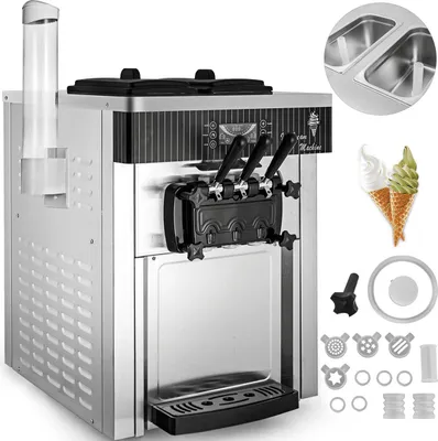 Produktbild von Softeis-Maschine 2200 W Gewerbliche Softeis-Maschine für die Theke 5,3 bis 7,4 Gallonen pro Stunde Eismaschine für Restaurants, Bars, Cafés und Bäckereien