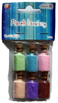 Obrázek produktu pro Barevný písek, 6 barev, 4 g – Aliga