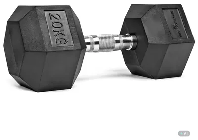 Obrázek produktu pro Činka 20 kg, šestihranná činka, gumový povrch, tělocvičné činky pro silový trénink, domácí, cvičení, fitness