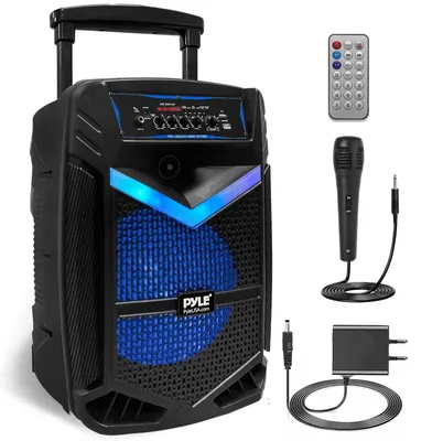 Image de Enceinte portable haut-parleur Bluetooth - Sur roulettes - 800 W - Karaoké - Avec microphone