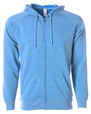 Productafbeelding van Independent - Zip-up hoodie voor heren/dames, uni, raglanmouwen, model LT5896 (maat XS) (Pacificblauw)
