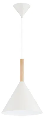 Obrázek produktu pro Závěsné svítidlo FUKS ve tvaru kužele, béžové, 1xE27x15W, kov, rozměry: 90x32x32 cm, IP20, Alfa