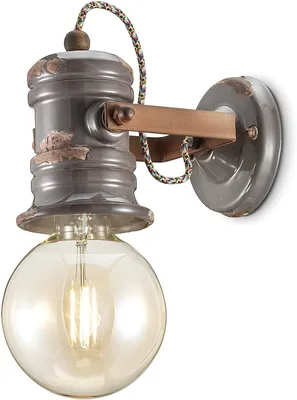Produktbild von Ferroluce Wandlampe Leuchte Urban Vintage schwarz Ø13cm max. 53W E27 schwenkbar