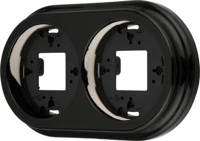 Produktbild von Aufputz Porzellan Retro Rahmen 2-fach I QR1 schwarz