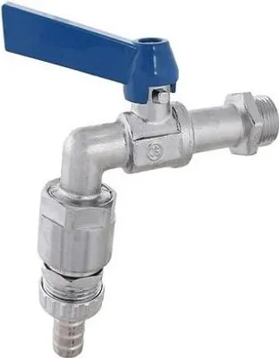 Produktbild von Js Kugel-Auslaufhahn,Schwer,Rb    Dn15,1/2",Hebelgr.blau,Matt Chr.