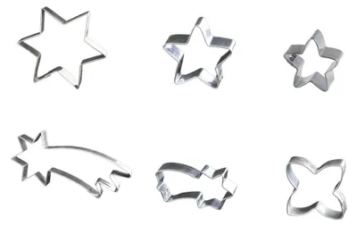 Produktbild von LARES Ausstechformen 6er Set - Komet - 3,5-19 cm - aus beständigem Weißblech - für Kekse, Plätzchen und Lebkuchen