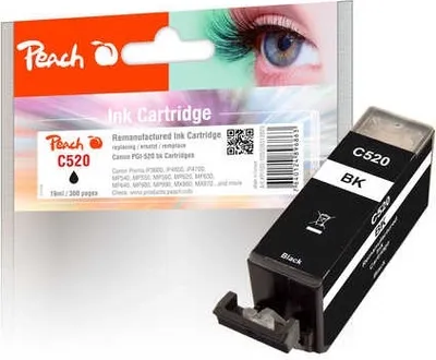 Produktbild von PEACH kompatible Patrone Canon PGI-520BK, Schwarz, 19 ml