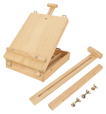 Produktbild von Tisch-Staffelei – Hochwertige Skizzierbox aus Holz & tragbare Malstaffelei – Geeignet für Studenten, Künstler und Anfänger – Für Leinwände bis zu 24 Z