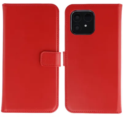 Imagen del producto de Funda de Cuero Auténtico tipo Libro para Fairphone 6 / 6+ - Rojo