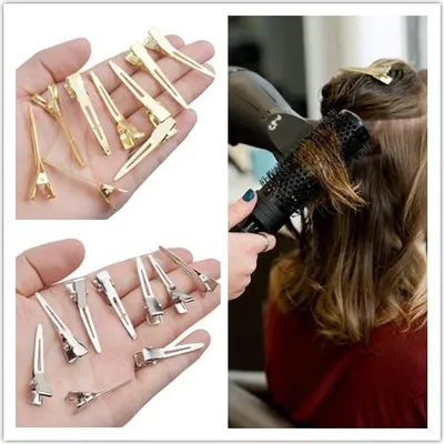 Produktbild von HUAZIZ 100 Stück Haarspangen, Entenschnabel, Lockenclips, Krokodilklemmen, Metallscheideklemmen, aus Edelstahl