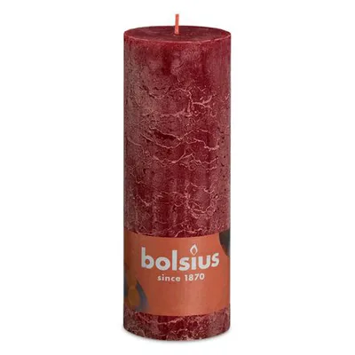 Produktbild von Bolsius Rustik Stumpenkerze Samtrot 190/68mm
