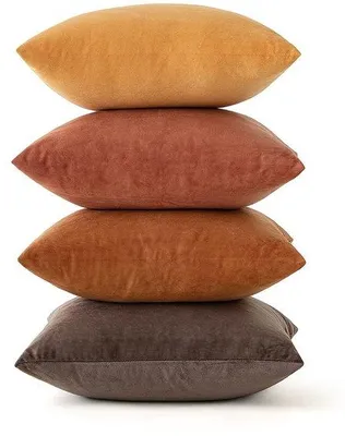 Immagine prodotto di Fodera per cuscino in velluto 45 x 45 cm, color kaki, set da 4 pezzi