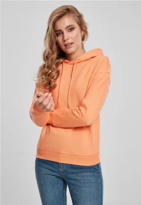 Immagine prodotto di Urban Classics TB1524 | Felpa con cappuccio da donna con polsini a coste - Colore: papaya - Taglia: XS