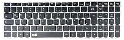 Produktbild von DE Tastatur Keyboard mit Silber Rahmen Ohne Beleuchtung kompatibel für Lenovo N2840, N3540