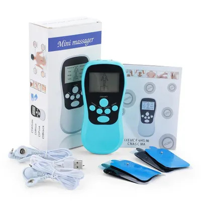 Produktbild von Wiederaufladbares Mini-Massagegerät – Tragbarer Muskelstimulator mit 8 Modi, 15 Intensitätsstufen & LCD-Display für Nacken, Rücken & Schultern