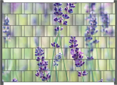 Produktbild von Wallario Zaunsichtschutz mit Motiv Lila Blumenfreude - Violette Pflanzen auf der Wiese für Ein- und Doppelstabmatten Zäune in der Größe 200 x 140 cm