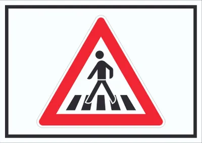 Produktbild von Schild Achtung Fußgängerüberweg Symbol A2 Rückseite selbstklebend