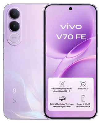 Obrázok produktu pre VIVO V70 FE, 17,4 cm (6.83"), 8 GB, 512 GB, 200 MP, Android 16.0, Purpurová