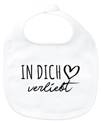 Produktbild von Huuraa Baby Lätzchen In dich verliebt White Klettverschluss  Baumwolle Latz Geschenkidee
