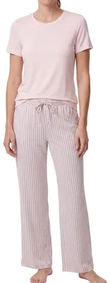 Produktbild von Ammann Mix & Match Schlafanzug Set aus T-Shirt und langer Hose, Angenehmer Tragekomfort, Hose mit Gummizug und Kordel