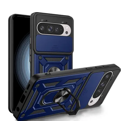 Two blue and black phone cases are displayed against a white background. One case is shown on a phone, and the other is shown separately.