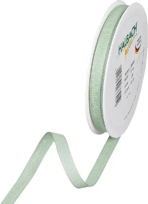 Produktbild von Band Baumwolloptik, B 10 mm, Rolle à 25 m Hellgrün