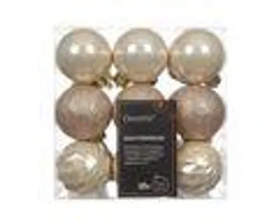 Produktbild von Weihnachtskugeln Kunststoff 4cm 18er Set Mix - Perle