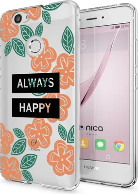 Produktbild von Huawei Nova Handy Hülle von NALIA, Silikon Motiv Case Cover Muster TPU Schutz Always Happy