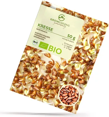 Produktbild von Kresse Sprossen Samen 50g - Microgreens Saatgut ideal für die Anzucht von knackigen Keimsprossen auf der Fensterbank