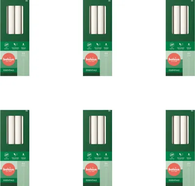 Image de Bolsius - Bougies pour table - 230/20 - 8 pièces par paquet - Blanc nacré - Pack économique - 48 pièces - 6 paquets