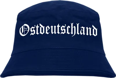 Produktbild von Ostdeutschland Anglerhut - Altdeutsche Schrift - Fischerhut Sonnenhut Bucket Hat L/XL SchwarzRot