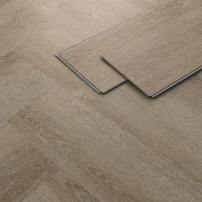 Produktbild von ML-Design Deluxe PVC Bodenbelag, Click Vinyl-Dielen Vinylboden, 61cmx12,8cmx4,2mm, Dicke 4,2mm, 7,8m²/100 Dielen, Fischgrät Eiche dunkel, Holzoptik