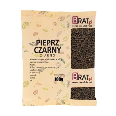 Zdjęcie produktu dla Pieprz czarny ziarno 100g Brat.pl