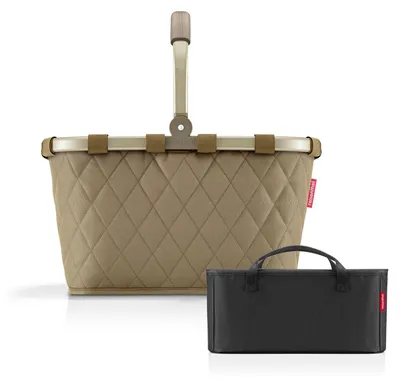 Produktbild von reisenthel Einkaufskorb Tasche Korb carrybag rhombus olive BK5047 + Organizer schwarz