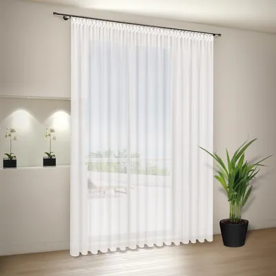 Produktbild von Gerster Store Laura mit Smokband, variabel B = 300 x H =245 cmTransparent Voile Uni weiß